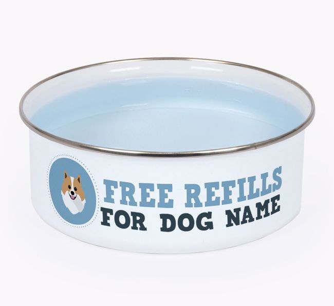 Free Refills: Personalized {breedFullName} Enamel Dog Bowl